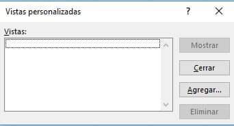 agregar vista personalizada en excel
