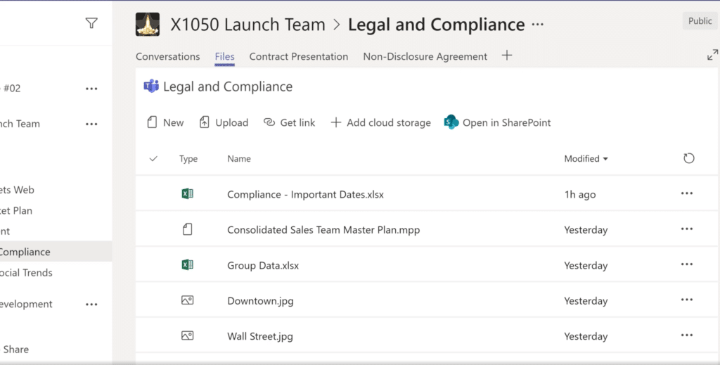 Archivos integrados en Microsoft Teams