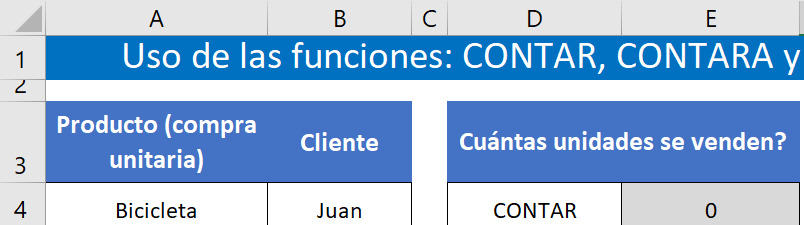 fórmula contar excel