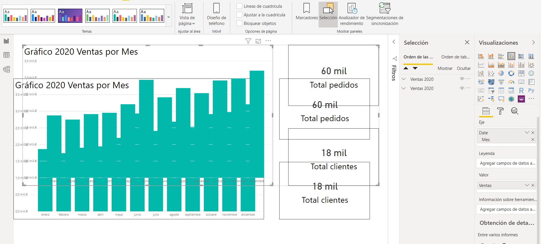 Duplicar objetos visuales en Power BI