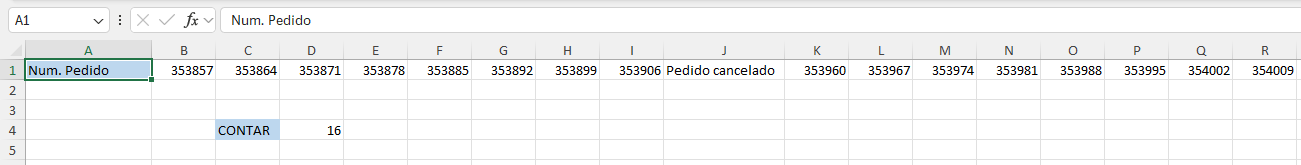 Ejemplo sobre cómo usar la función CONTAR en Excel