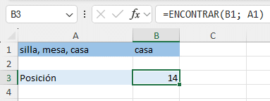 Ejemplo fórmula "ENCONTRAR" para usuarios avanzados