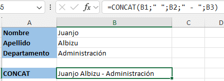 Tutorial función CONCAT