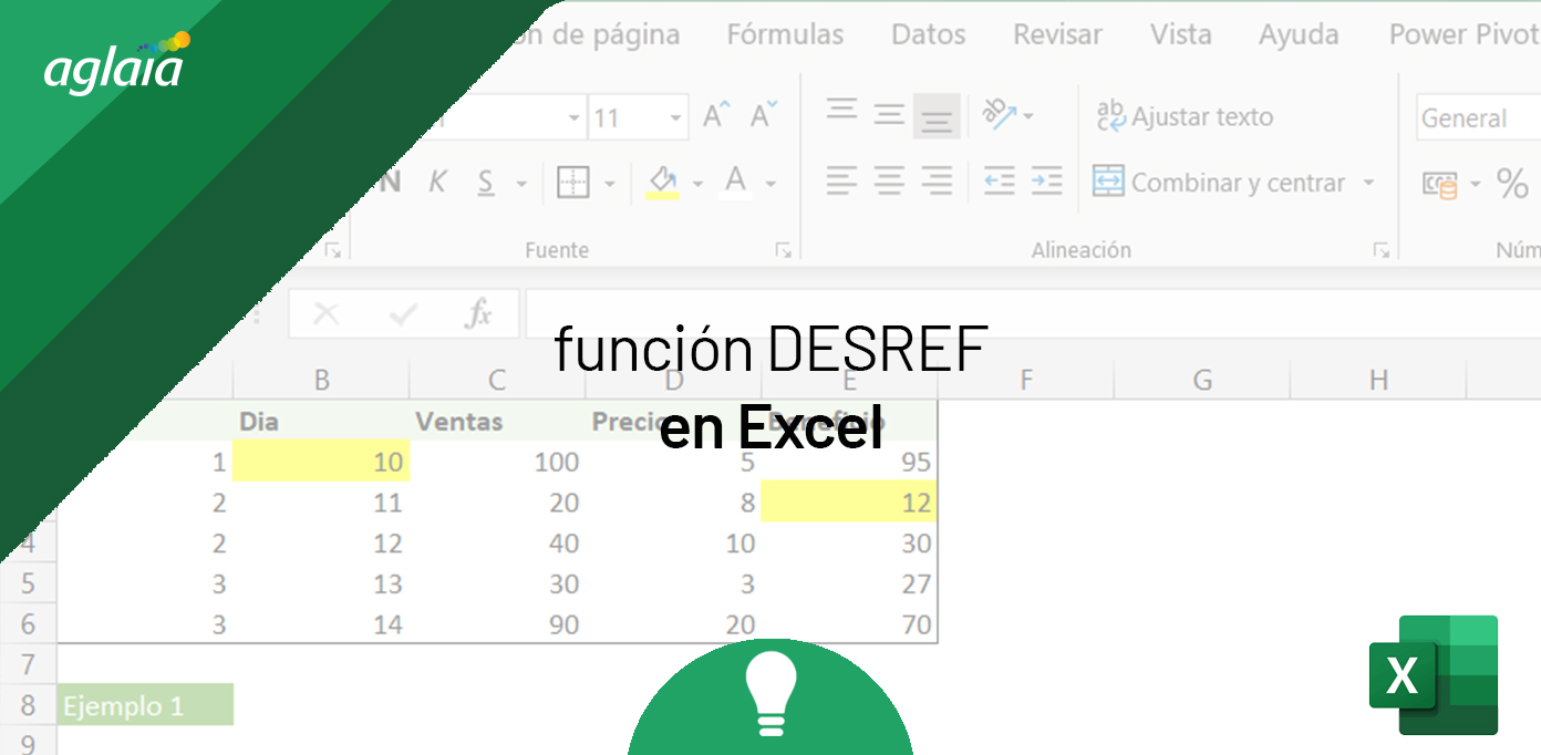 función DESREF en Excel