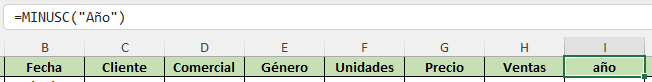 cómo usar la función MINUSC
