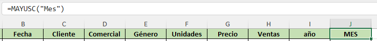cómo usar la función MAYUSC
