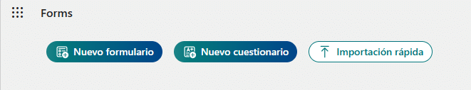 Nuevo formulario y cuestionario en Microsoft Forms.