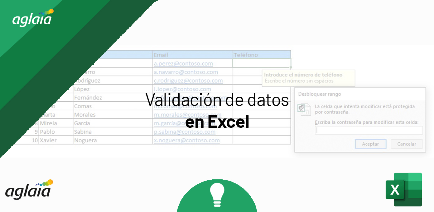 Portada validación de datos en Excel