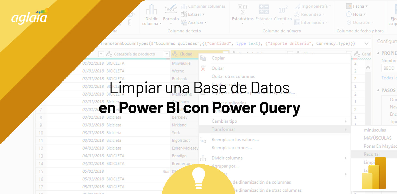 Limpiar datos en Power BI con Power Query