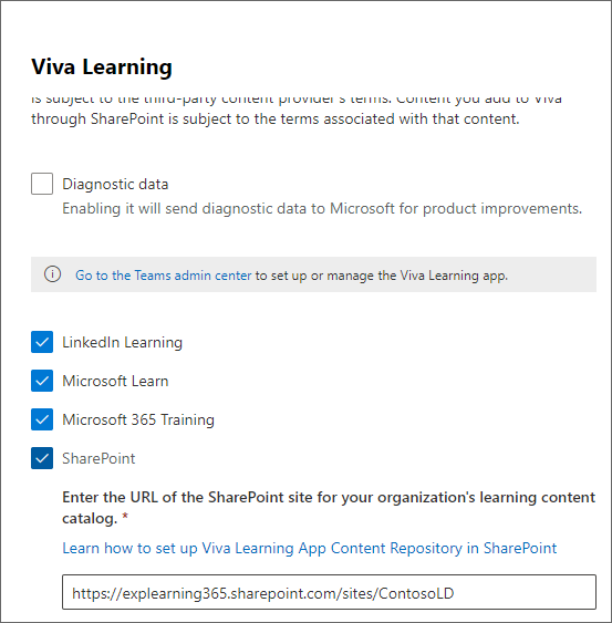 SharePoint para Viva Learning