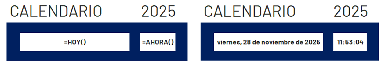 Fórmulas HOY y AHORA