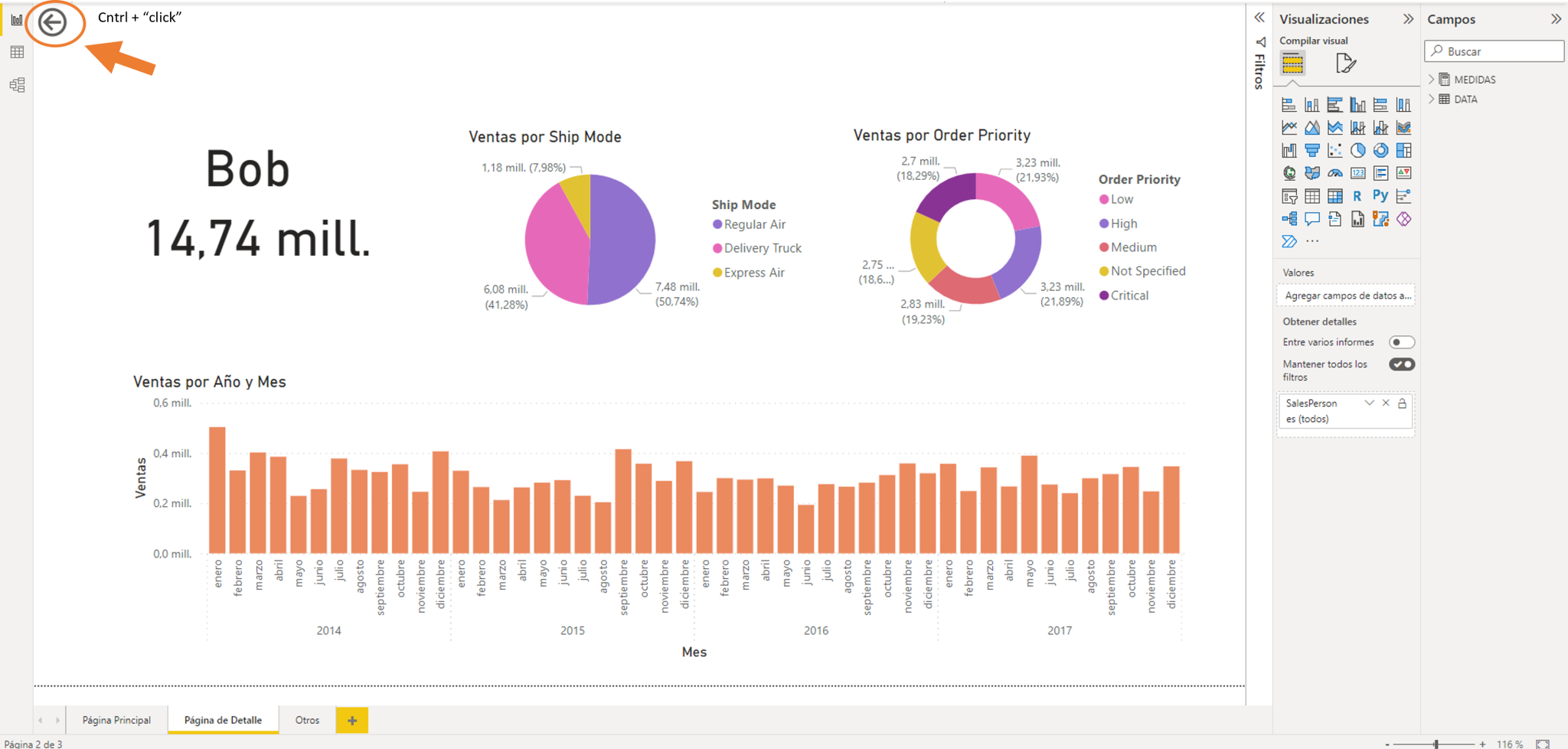 Qué es la Obtención de Detalles en Power BI | Aglaia