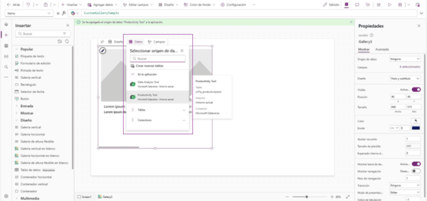 Cómo crear una galería de Power Apps PASO 2