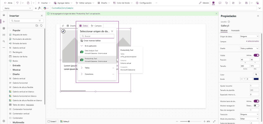 Cómo crear una galería de Power Apps PASO 2