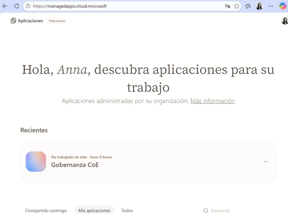 Portal de aplicaciones administradas en managedapps.cloud.microsoft